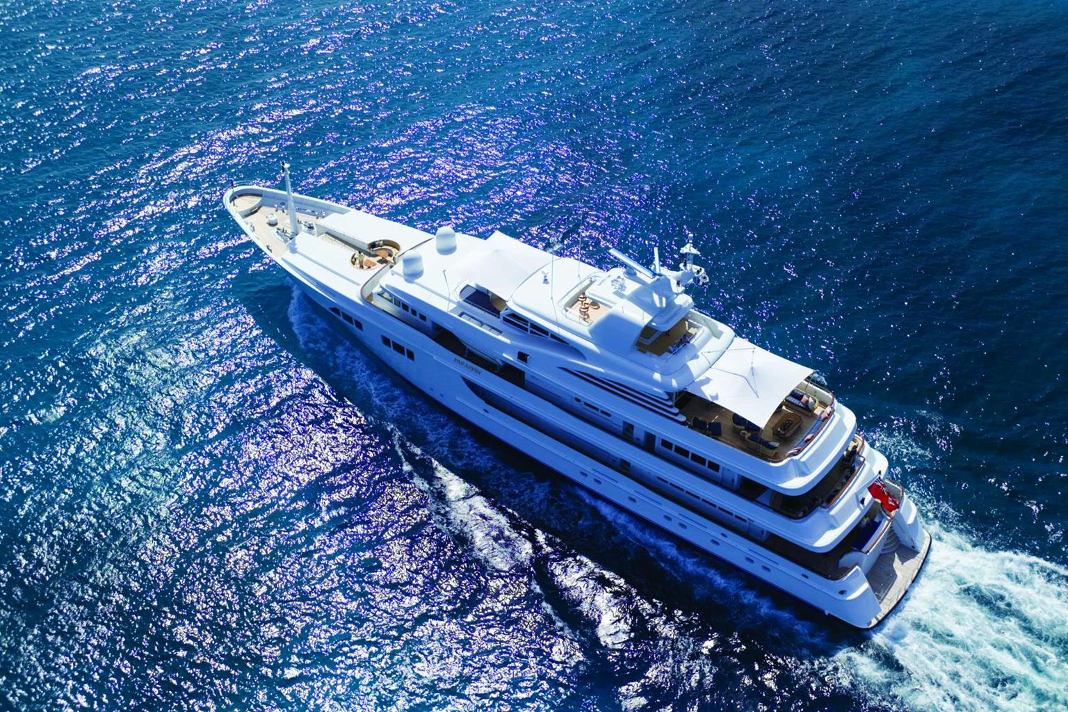 Aerial view of Paraffin cruising offshore