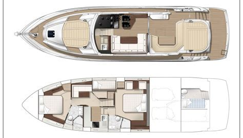 Sunseeker Predator 57 MKII deck and accommodation layouts